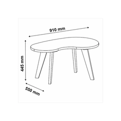 Mesa de Centro Orgânica Artely 4604 Off White SE