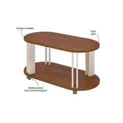 Mesa de Centro Oval Artely 4619 Cedro/Off White SE