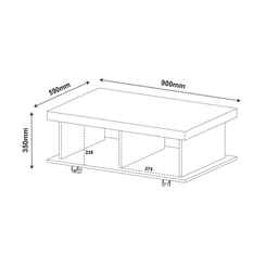 Mesa de Centro Retangular Artely 4295 Carvalho SE