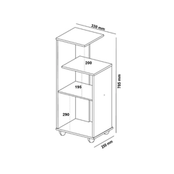 Mesa de Apoio Artely Bis 4613 Cinamomo/Off White SE