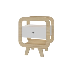 Mesa de Apoio Artely Théo 4723 Naturale/Branco SE