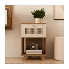 Mesa de Apoio Artely Trama 4673 Cinamomo/Off White SE
