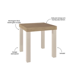 Mesa de Apoio Artely Up 4566 Carvalho/Off White SE
