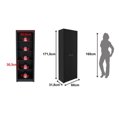 Armário Multiuso 2 Portas Tecno Mobili ME4105.3 Preto