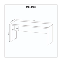 Mesa de Escritório Tecno Mobili ME4185.5 Preto