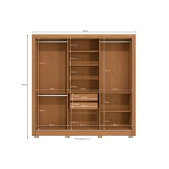 Guarda-Roupa 3 Portas Kappesberg CB01M570 Canela/Off White SE