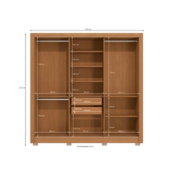 Guarda-Roupa 3 Portas Kappesberg CB03M570 Canela/Off White SE