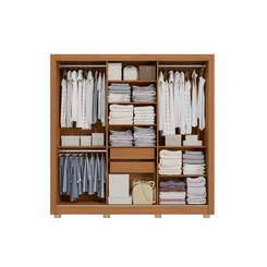 Guarda-Roupa 3 Portas Kappesberg CB03M570 Canela/Off White SE