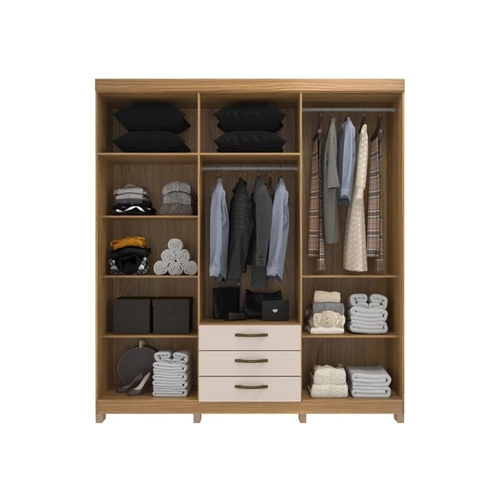 Guarda-Roupa 6 Portas Decibal RP3637.02 Ipê/Cristalo SE