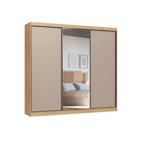 Guarda-Roupa 3 Portas Imperial New Castro 0924M com Espelho Angelin/Duna SE