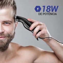Máquina de Cortar Cabelo com Acessórios 18W Philco PCR12CR Preto