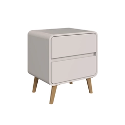 Mesa de Cabeceira Completa Móveis 2 Gavetas CV001BDBD Bege Dunas SE