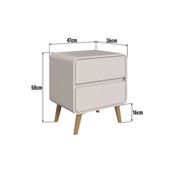 Mesa de Cabeceira Completa Móveis 2 Gavetas CV001BDBD Bege Dunas SE