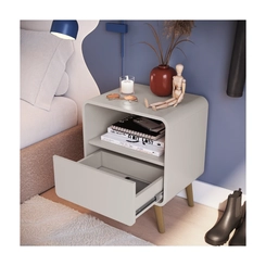 Mesa de Cabeceira Completa Móveis 1 Gaveta CV002BDBD Bege Dunas SE