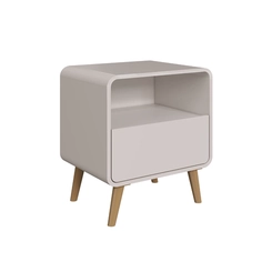 Mesa de Cabeceira Completa Móveis 1 Gaveta CV002BDBD Bege Dunas SE