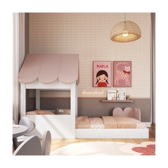 Cama Solteiro Completa Móveis Branco/Rosa SE