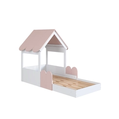 Cama Solteiro Completa Móveis Branco/Rosa SE