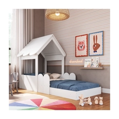 Cama Solteiro Completa Móveis Branco SE