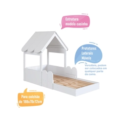 Cama Solteiro Completa Móveis Branco SE