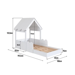 Cama Solteiro Completa Móveis Branco SE