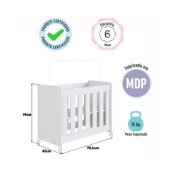 Berço Completa Móveis Mini com Colchão BB041BCBC Branco SE