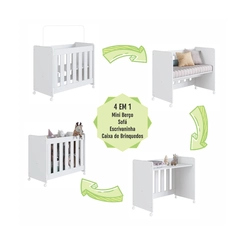 Berço Completa Móveis Mini com Colchão BB041BCBC Branco SE