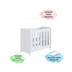 Berço Completa Móveis Mini com Colchão BB041BCBC Branco SE