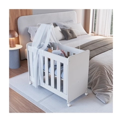 Berço Completa Móveis Mini com Colchão BB041BCBC Branco SE