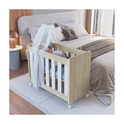 Berço Completa Móveis Mini BB040CABC Carvalho Araguaia/Branco SE