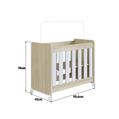 Berço Completa Móveis Mini BB040CABC Carvalho Araguaia/Branco SE