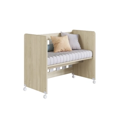 Berço Completa Móveis Mini com Colchão BB041CABC Carvalho Araguaia/Branco SE