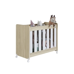 Berço Completa Móveis Mini com Colchão BB041CABC Carvalho Araguaia/Branco SE