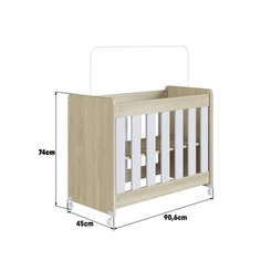 Berço Completa Móveis Mini com Colchão BB041CABC Carvalho Araguaia/Branco SE