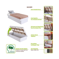 Cama Solteiro Art in Móveis CB1080 Branco SE