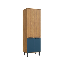 Paneleiro 5 Prateleiras Móveis Canção Duplo 7290.001 Cinamomo/Azul Secreto SE