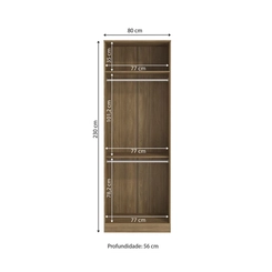 Guarda-Roupa 2 Portas Kappesberg Modulado N555 Nogueira/Branco SE