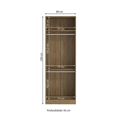 Guarda-Roupa 2 Portas Kappesberg Modulado N555 Nogueira SE