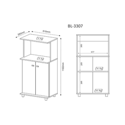 Balcão 61cm Tecno Mobili BL3307.01 Branco SE