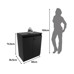 Balcão 2 Portas 74,5cm Tecno Mobili ME4149 Preto SE
