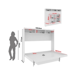 Cama Casal Tecno Mobili CM8043.01 Branco SE