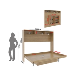 Cama Casal Tecno Mobili CM8043.02 Amêndoa SE