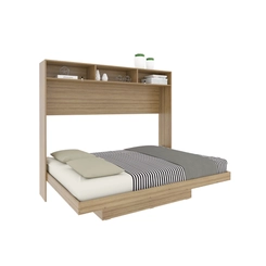 Cama Casal Tecno Mobili CM8043.02 Amêndoa SE