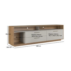 Rack para TV até 75'' Art In Móveis RL2002 Arenas SE
