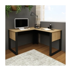 Mesa de Escritório Tecno Mobili ME4181.0001 Amêndoa/Preto SE