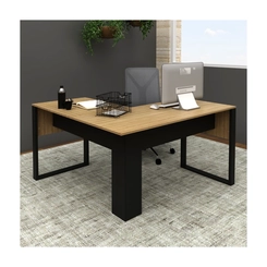 Mesa de Escritório Tecno Mobili ME4181.0001 Amêndoa/Preto SE
