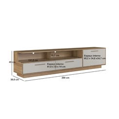 Rack para TV até 75'' Art in Móveis RL2000 Arenas SE