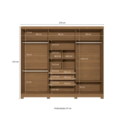 Guarda-Roupa 6 Portas Kappesberg CB01T580-CN Canela SE