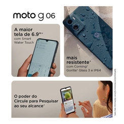 Smartphone Motorola G06 128GB 4GB RAM Tela 6.9" Câmera 50MP e Selfie 8MP Azul Marinho