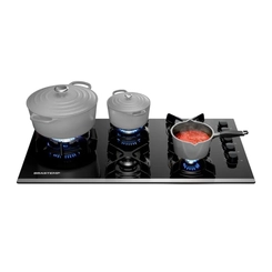 Cooktop Brastemp 5 Bocas com Quadrichama BDD86AP Preto Bivolt SE