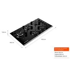 Cooktop Brastemp 5 Bocas com Quadrichama BDD86AP Preto Bivolt SE